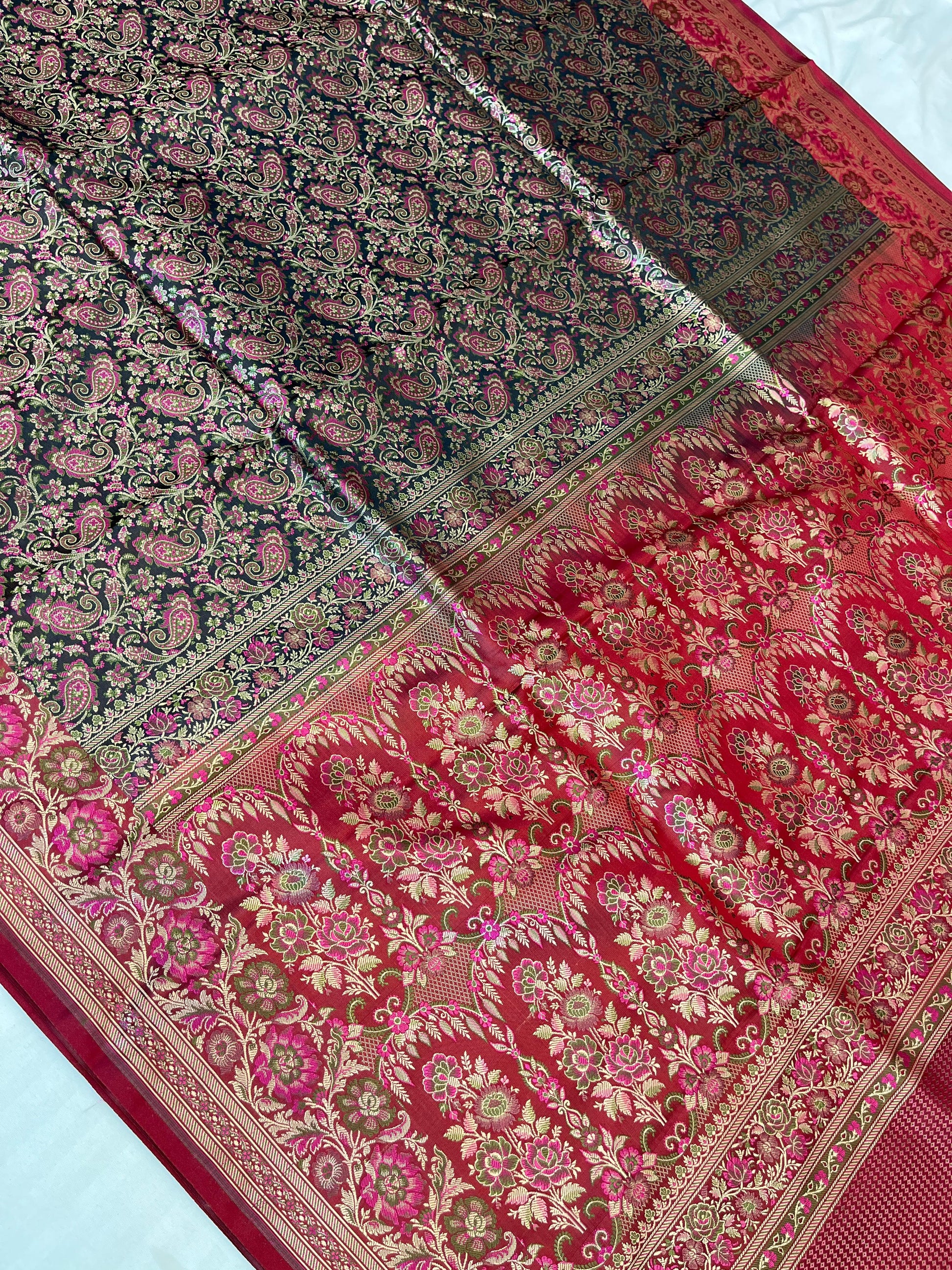 Banarasi Mashru Jamdani Silk Saree