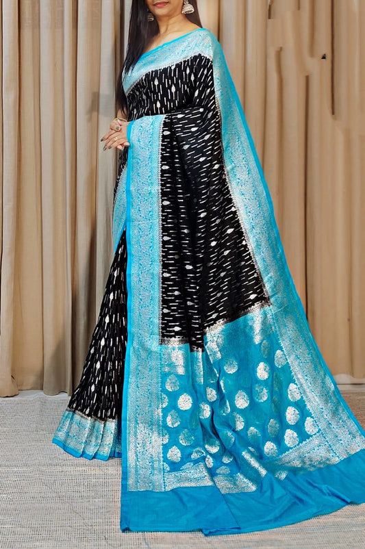 Banarasi Georgette Katan Handloom Silk Saree
