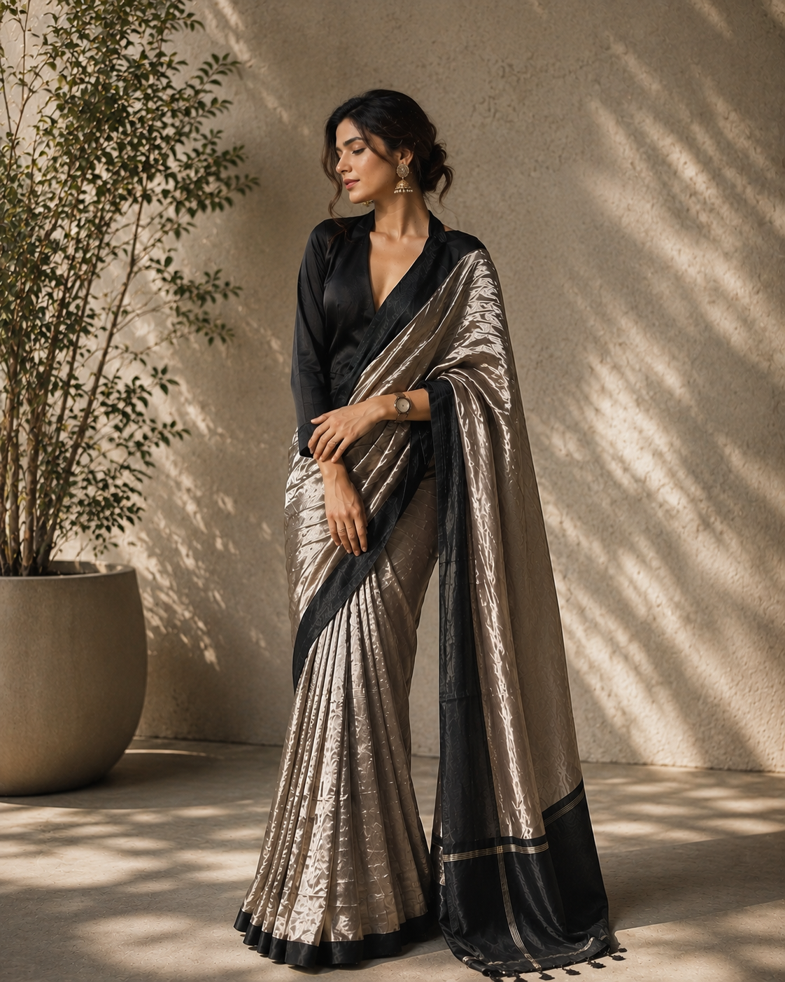 Exclusive Banarasi Soft Tissue Plain Silk Saree