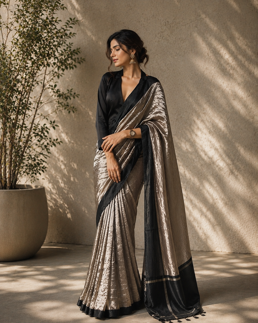 Exclusive Banarasi Soft Tissue Plain Silk Saree