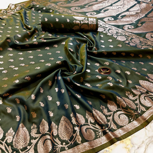 Premium Dual Tone Soft Katan Silk Saree