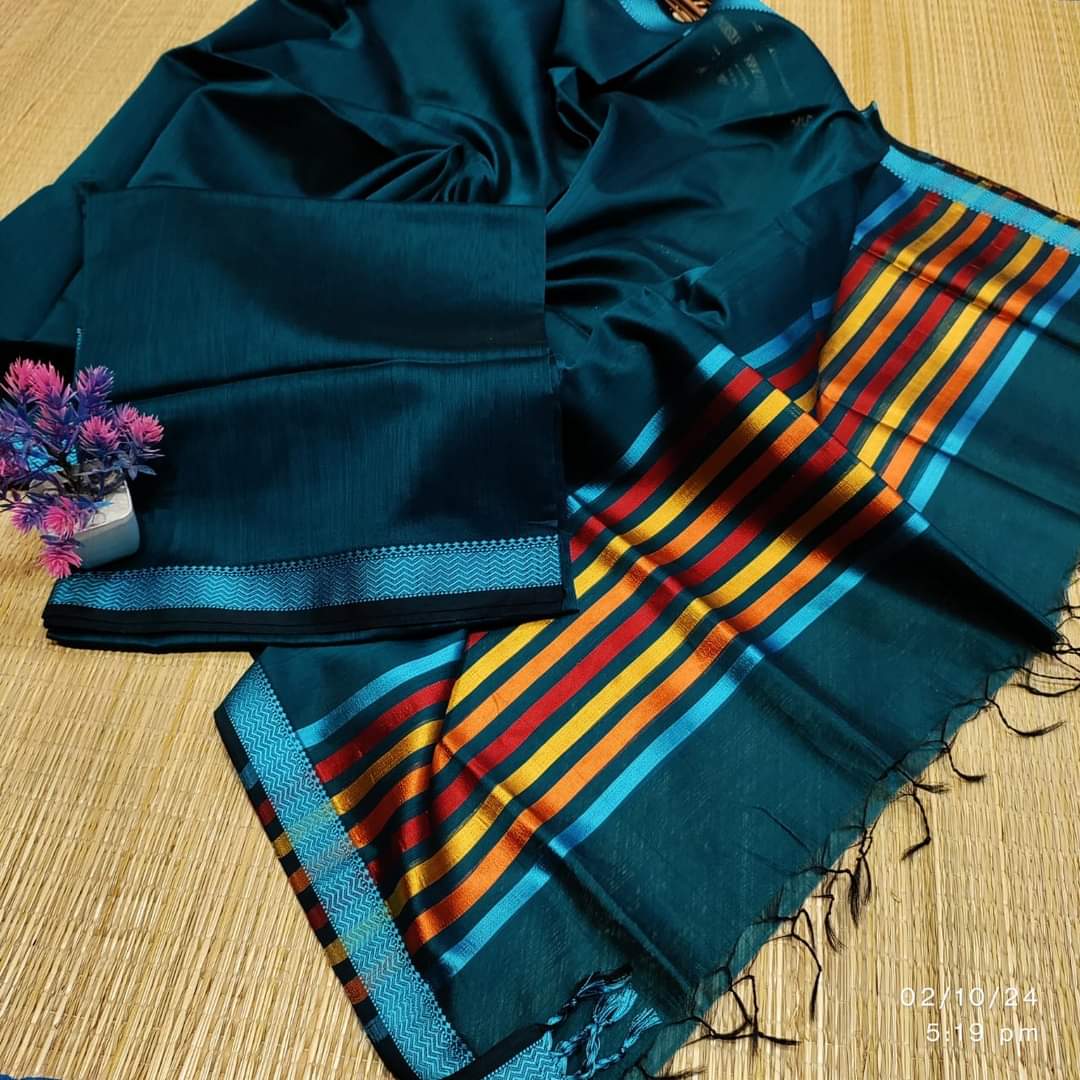 Maheshwari Design Cotton Silk Saree