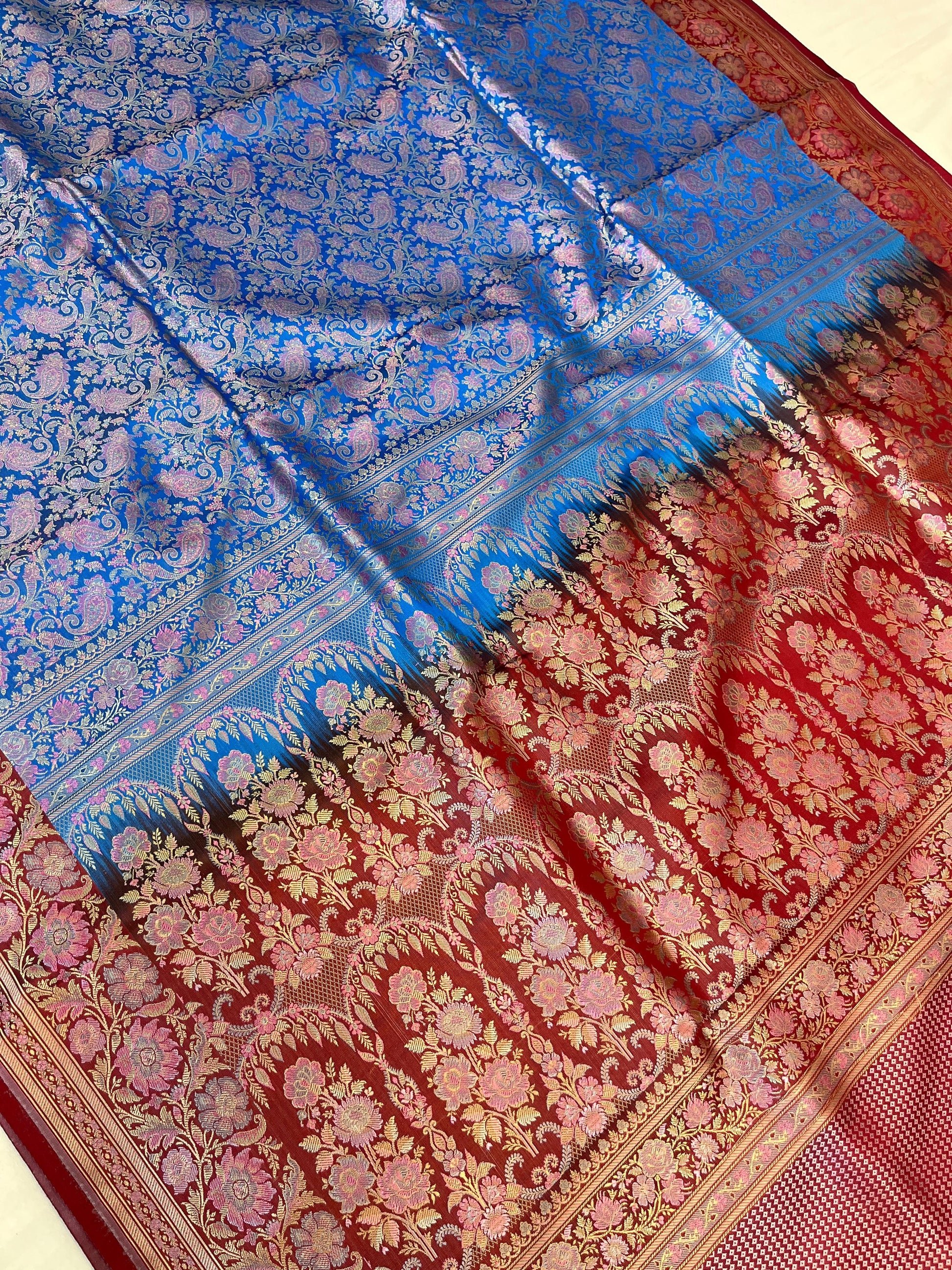 Banarasi Mashru Jamdani Silk Saree