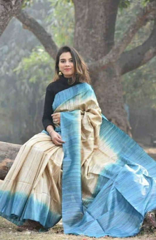 Tussar Ghicha Silk Saree