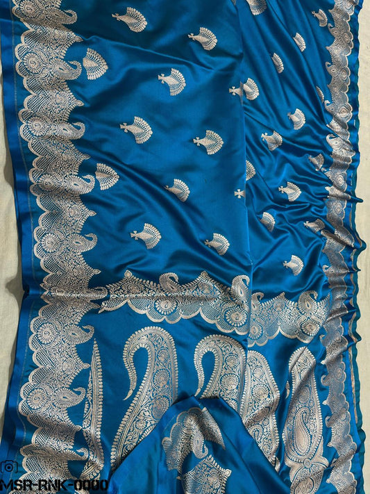Banarasi Handloom Mashru Satin Katan Soft Silk Saree