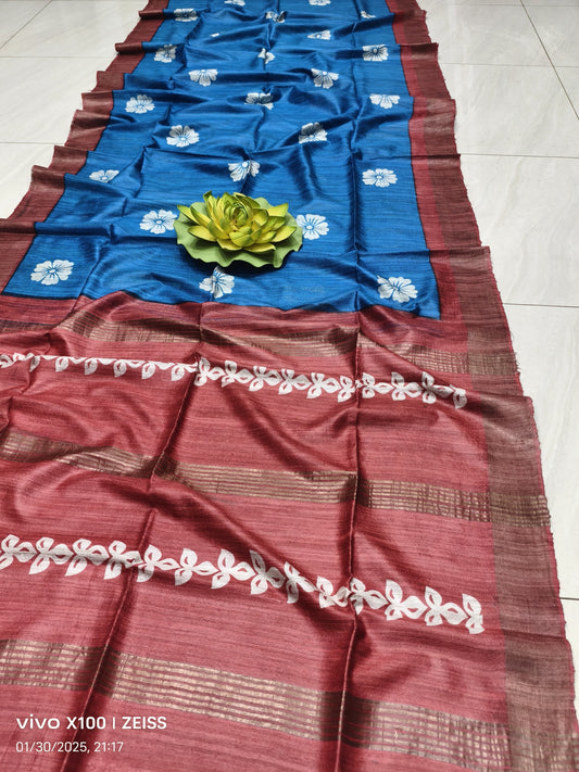 Elegant Tussar Ghicha Silk Saree