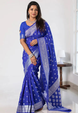Banarasi Georgette Katan Handloom Silk Saree