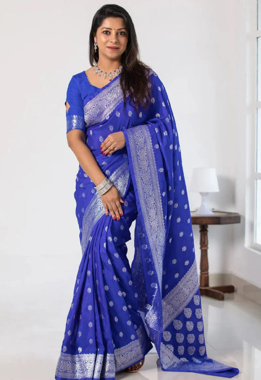 Banarasi Georgette Katan Handloom Silk Saree