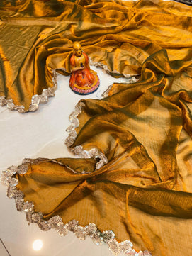 New Exclusive Tissue Saree with Soft Glossy Finish