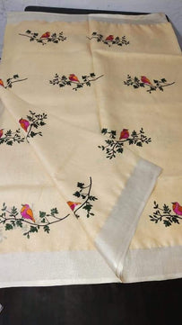 Linen by Linen Saree with Embroidery