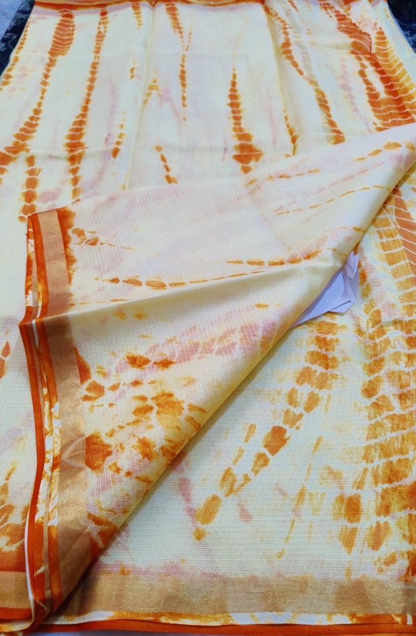 Pure Silk Kota Doria Plain Dyed Saree
