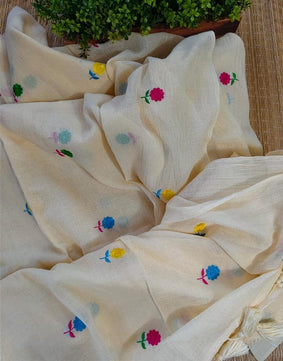 Linen by Linen Saree with Embroidery