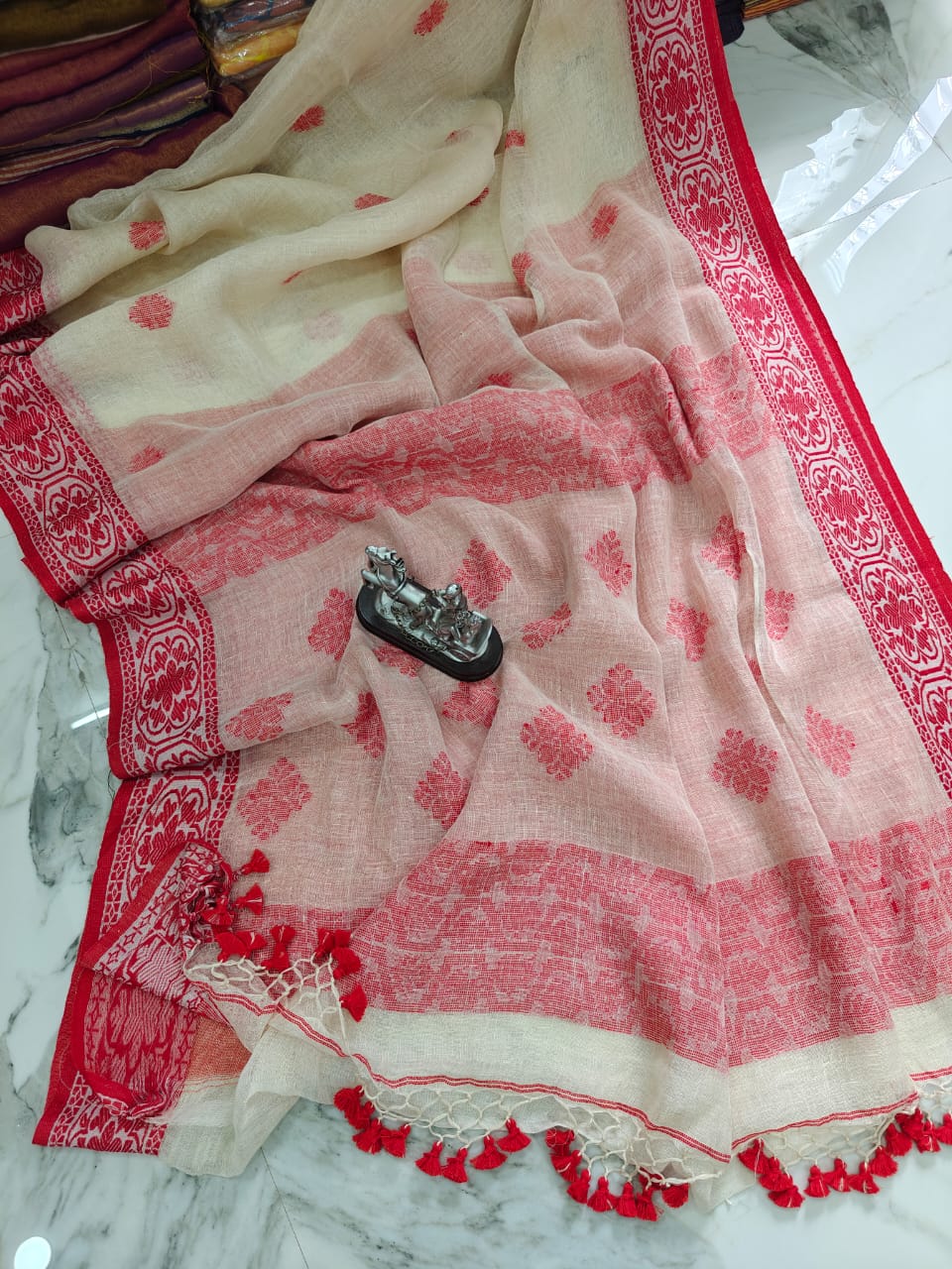 Pure Jamdani Linen Saree