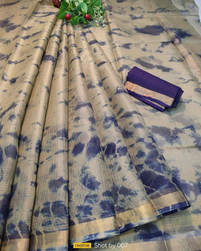 Pure Silk Kota Doria Plain Dyed Saree