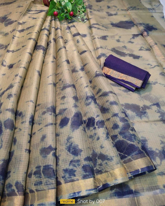 Pure Silk Kota Doria Plain Dyed Saree