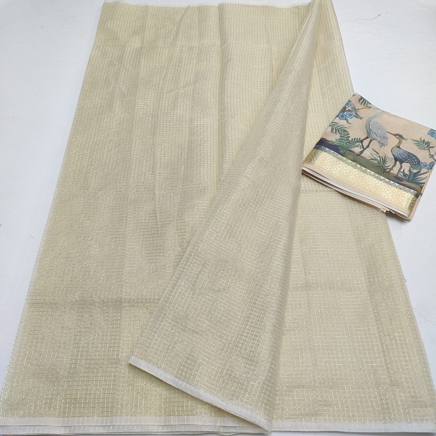 Kota Doria Digital Print Saree