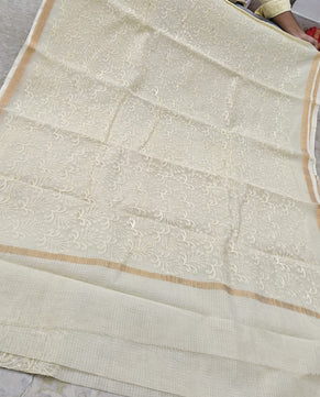 Pure Cotton Kota Saree with Embroidery Work