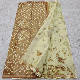 Kota Doria Hand Tie & Dye Bandhej & Shibori Saree