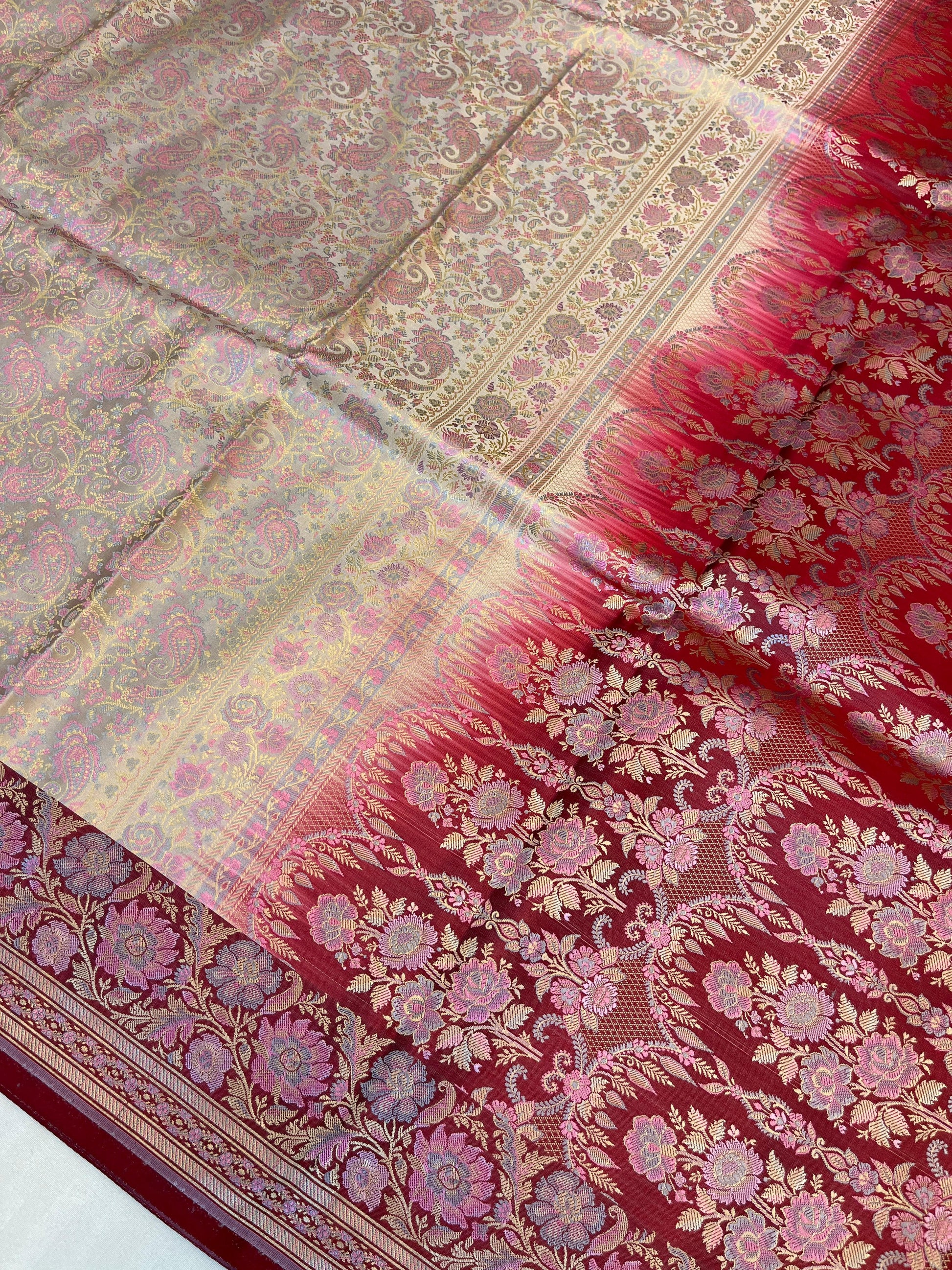 Banarasi Mashru Jamdani Silk Saree