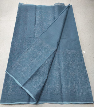 Kota Doria Pure Cotton Self Embroidery Saree