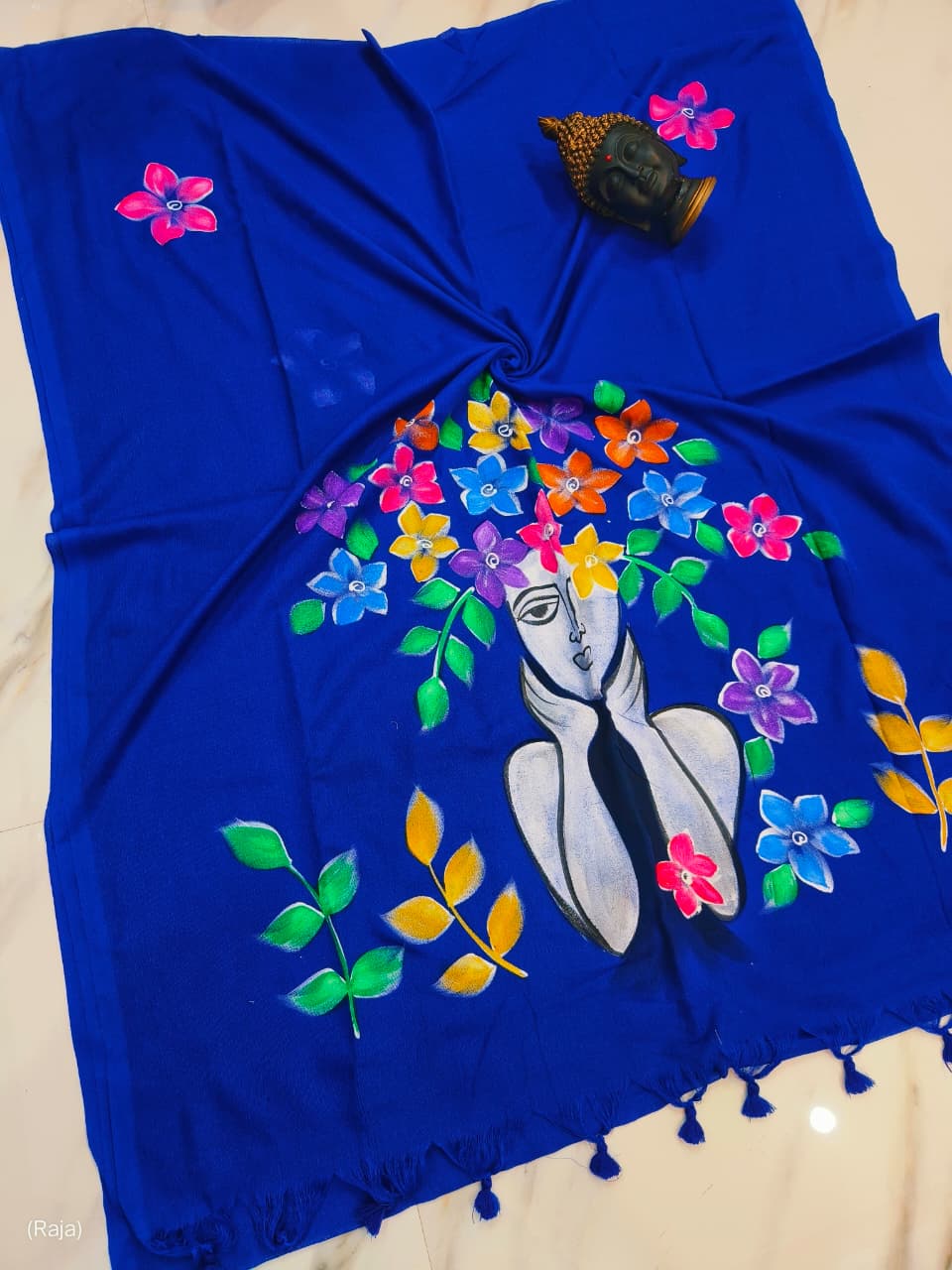 Cotton Saree with Hand Painting