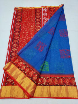 Kota Doria Hand Block Print Saree