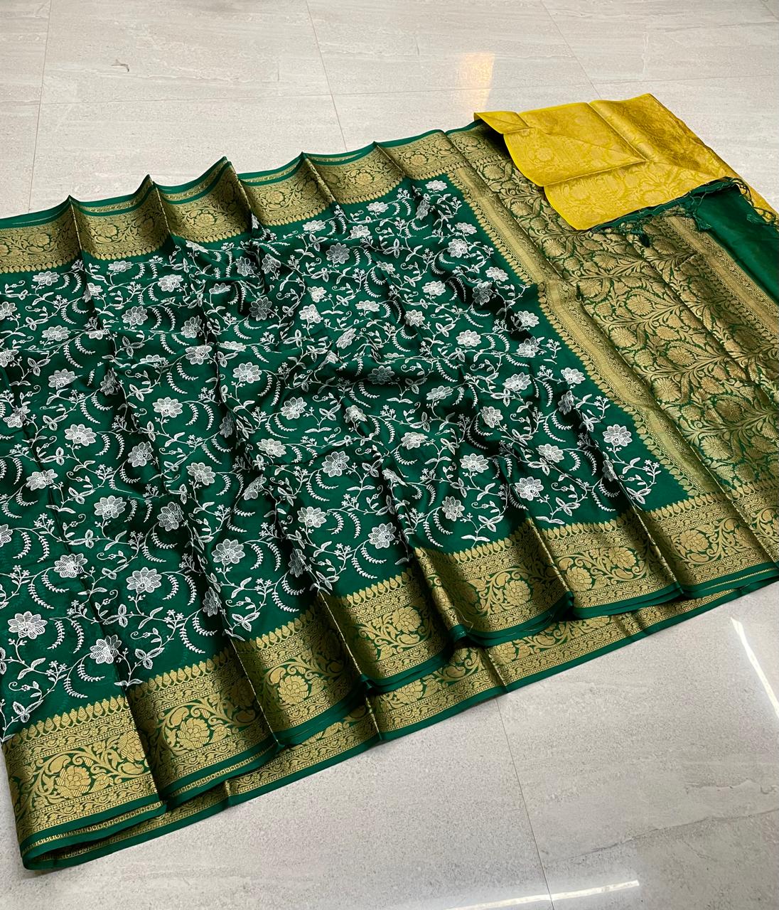 Wam Silk Embroidery Work Saree