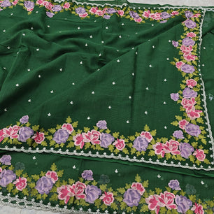 Pure Cotton Kota Saree with Embroidery Work