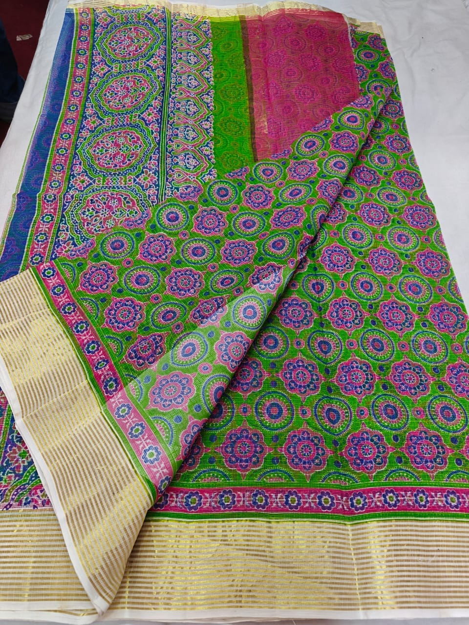 Pure Kota Doria Saree with Zari Border