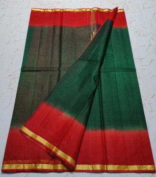 Kota Doria Pure Silk Plain Dyed Saree