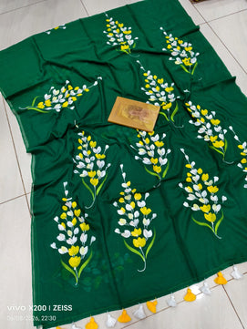Special Hand Painted Mulmul Cotton Saree