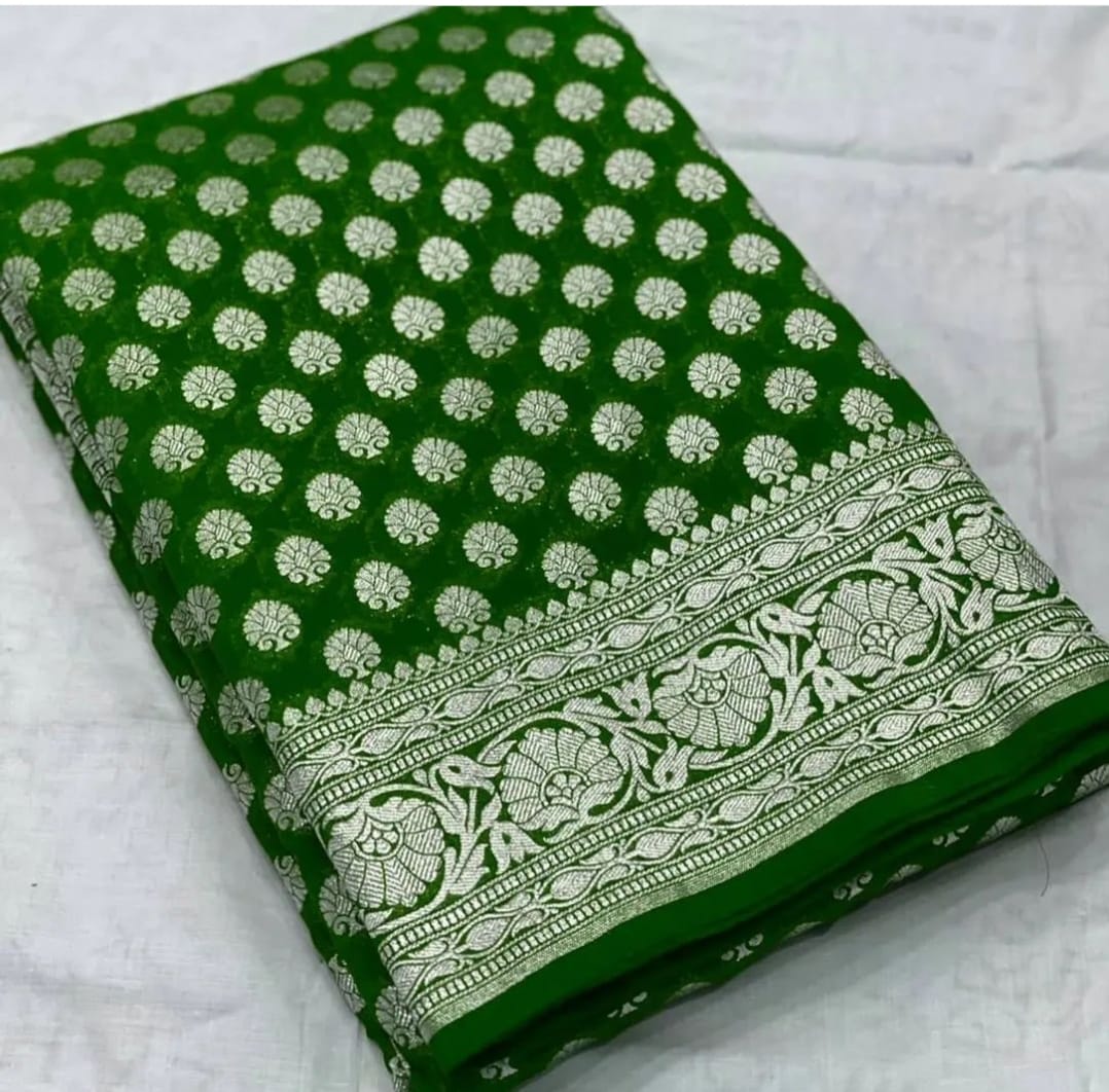 Banarasi Handloom Katan Georgette Soft Silk Saree