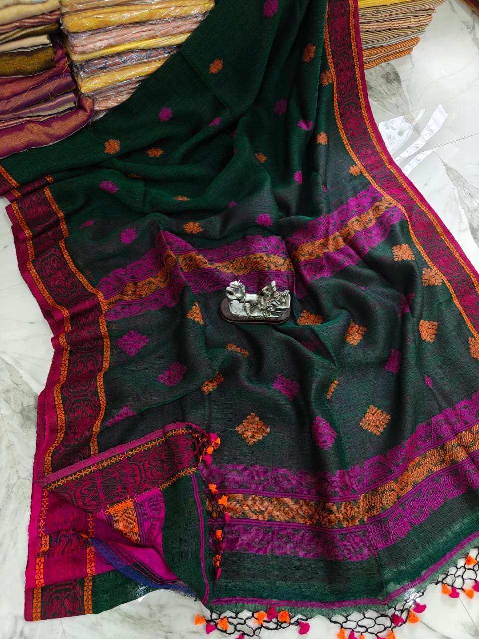 Pure Jamdani Linen Saree