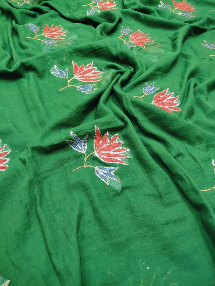 Pure Mulmul Cotton Saree with Sequin Work