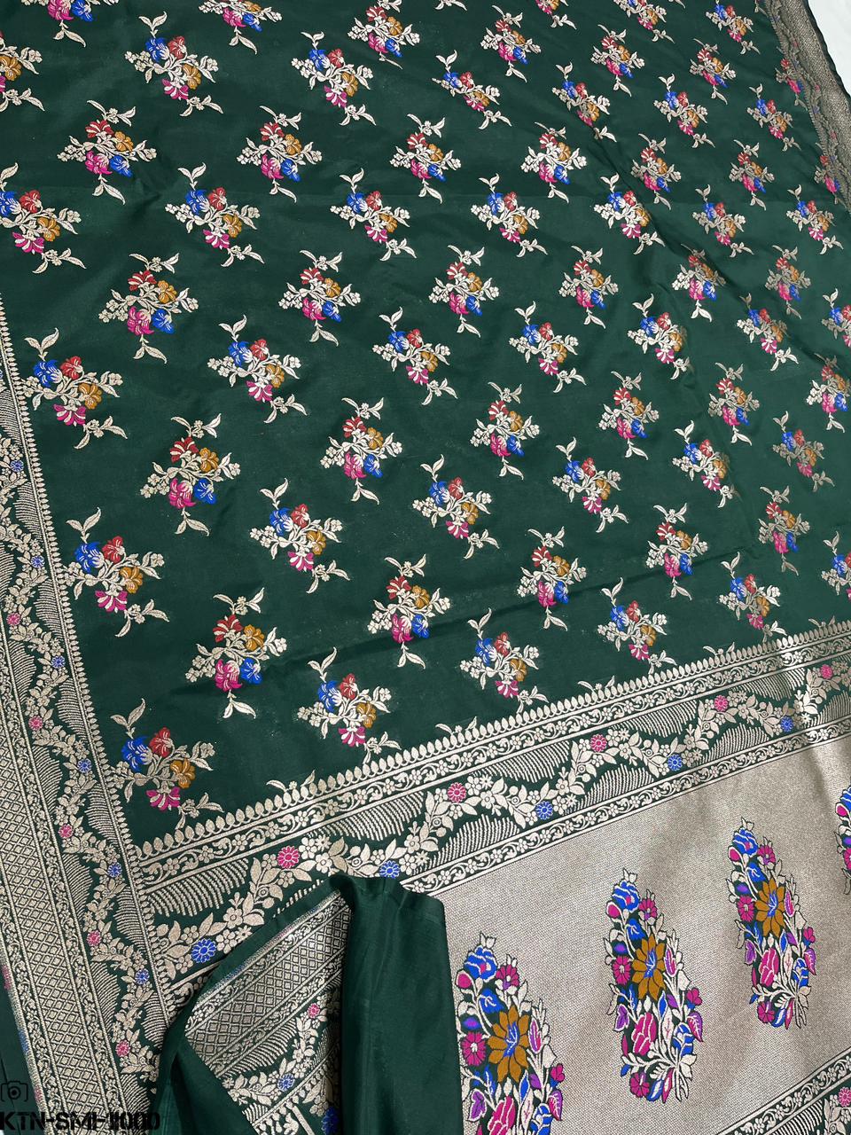Mashru Meenakari Silk Saree