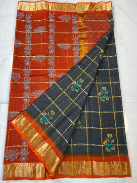 Premium Pure Cotton Kota Doria Printed Saree