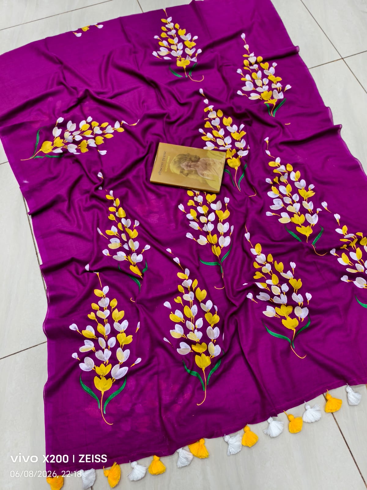 Special Hand Painted Mulmul Cotton Saree