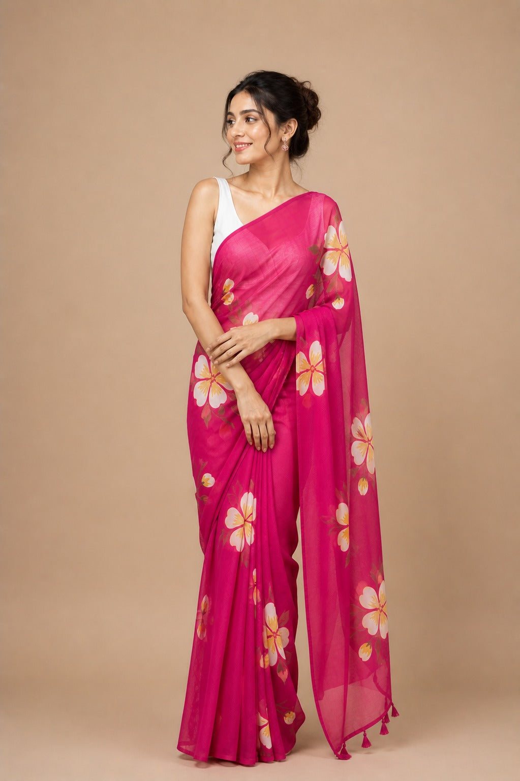 Mulmul Cotton Handprint Saree