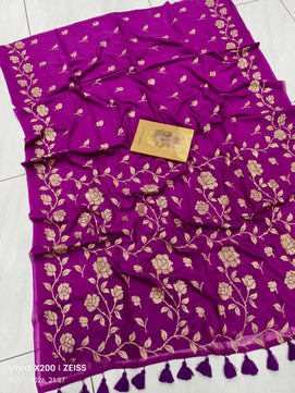 Floral Printed Mulmul Cotton Saree