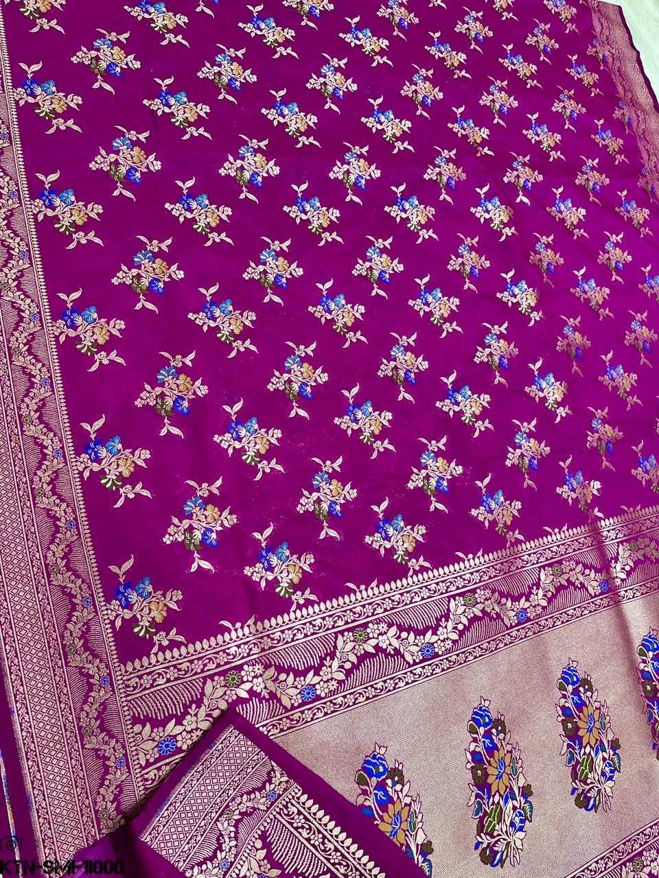 Mashru Meenakari Silk Saree