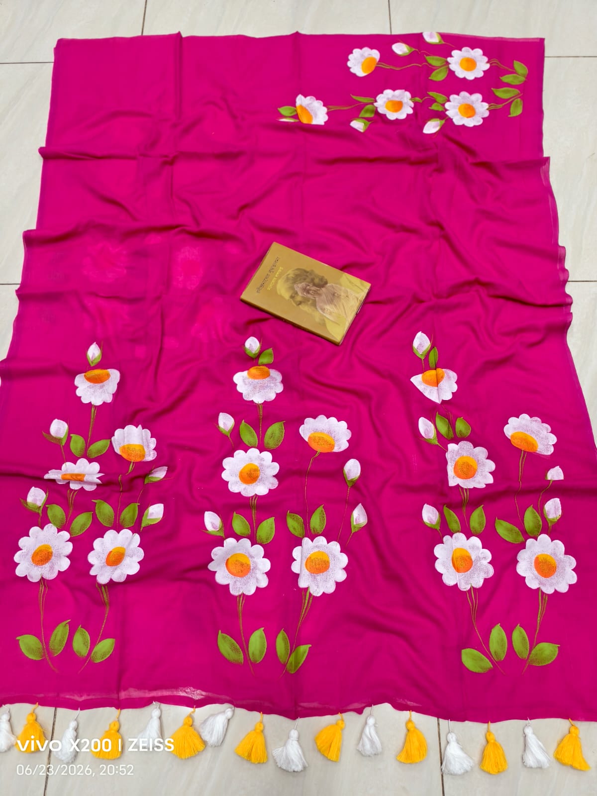 Exclusive Hand Painted Mulmul Cotton Saree
