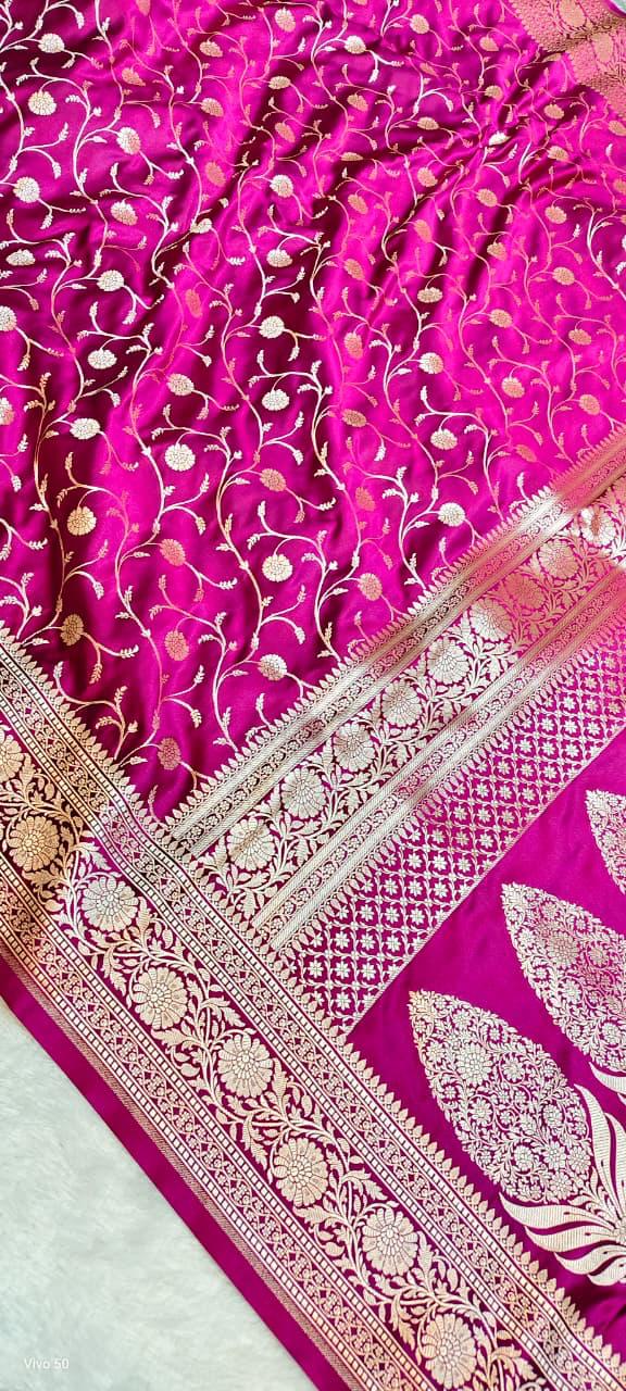 Banarasi Handloom Mashru Katan Soft Silk Saree