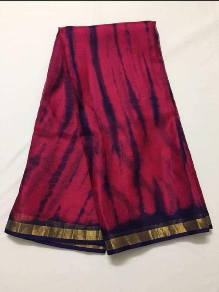 Pure Silk Kota Doria Tie & Dye Saree