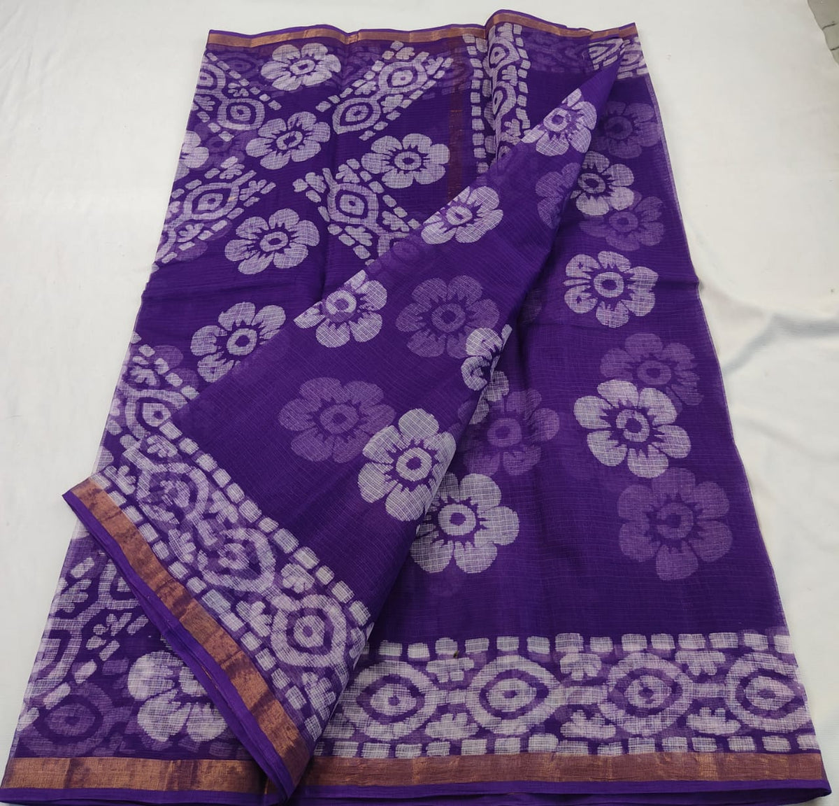 Pure Cotton Kota Doria Printed Saree