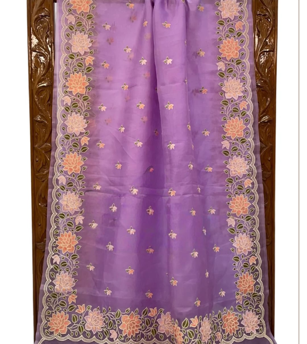 Kora Organza Saree with Embroidery Work