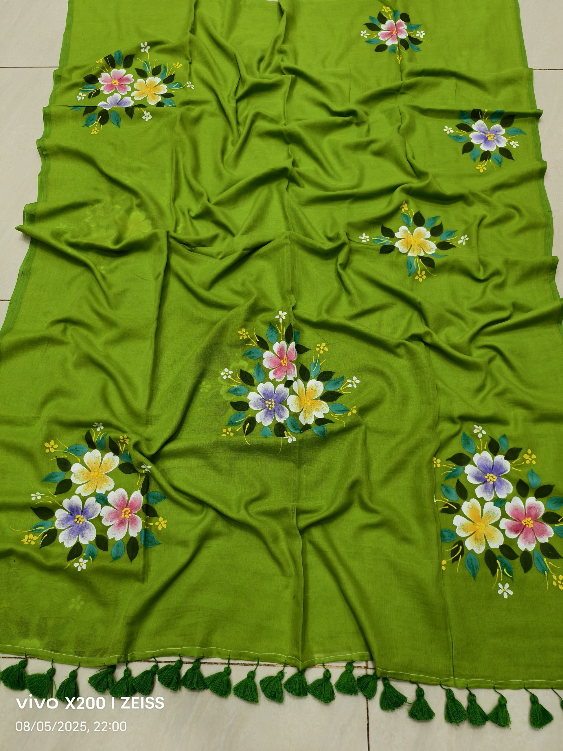 Mulmul Cotton Hand-Painted Saree