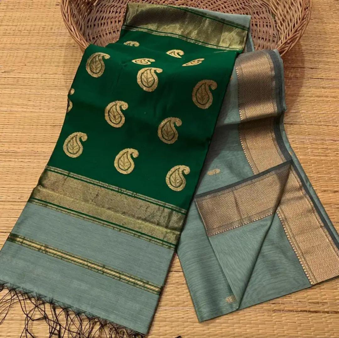 Handloom Maheshwari Mango Buta Saree