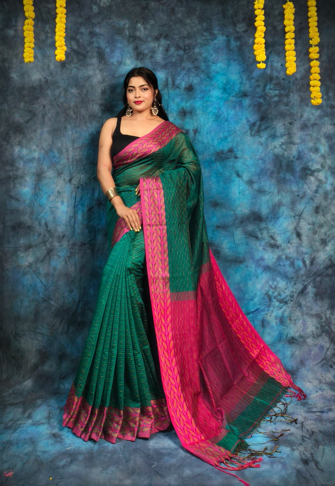 Handloom Kantha Stitch Saree