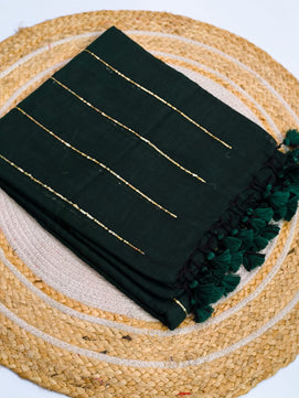 Pure Mulmul Cotton Sequin Chain Saree