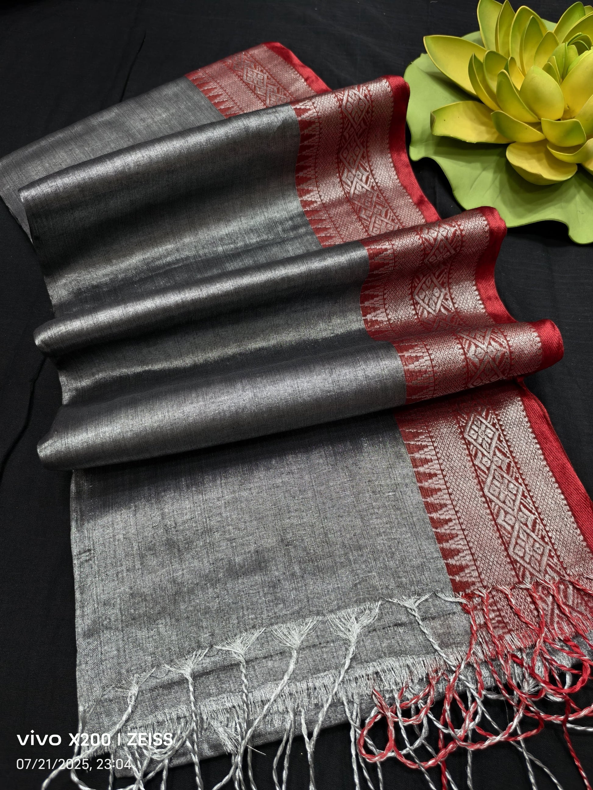 Traditional South Indian Border Tissue Cotton Saree